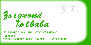 zsigmond kolbaba business card